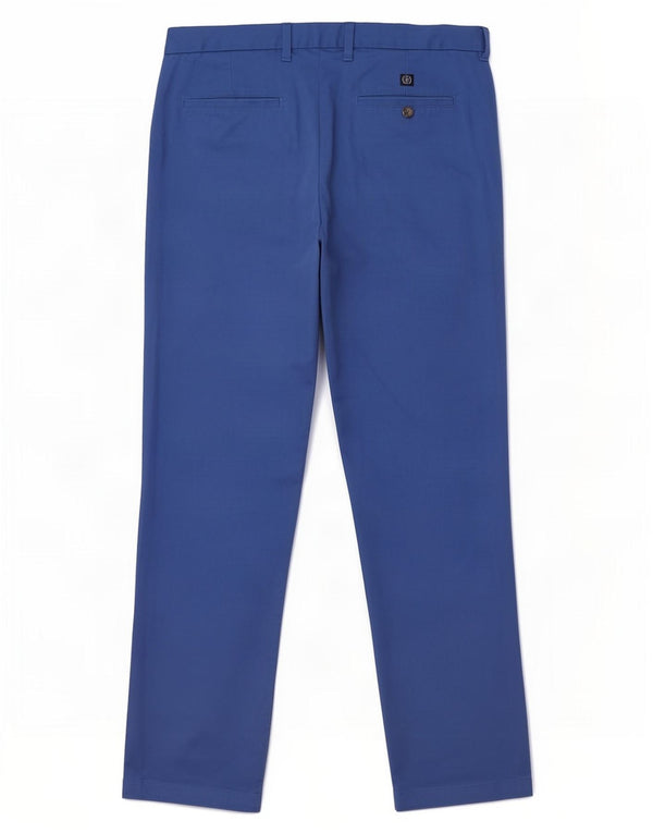 Calça chino reta masculina Marks & Spencer Blue Harbor W36 L31 algodão