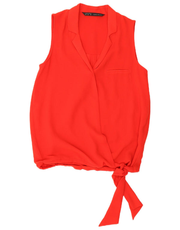 Blusa feminina sem mangas Zara Top UK 6 XS vermelho