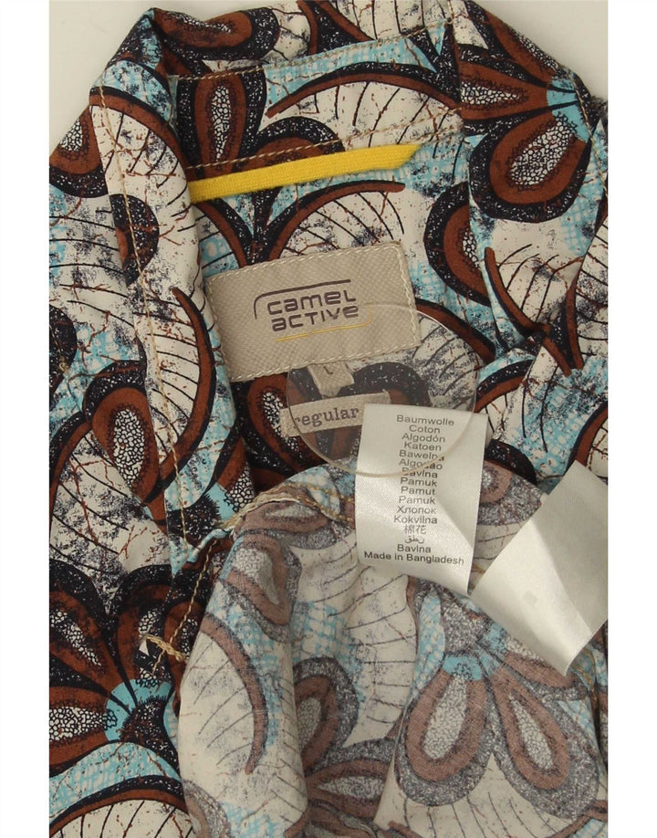 Camisa masculina Camel Active manga curta regular fit grande floral multicolorida