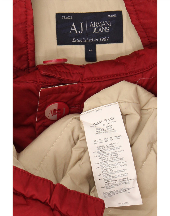 ARMANI JEANS Womens Padded Coat EU 46 XL Red Polyamide Vintage Armani Jeans and Second-Hand Armani Jeans from Messina Hembry 