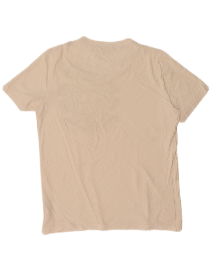 Camiseta gráfica masculina Ted Baker tamanho superior 3 algodão branco médio