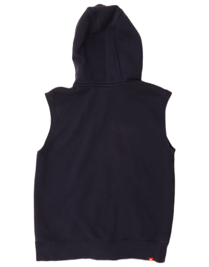 Suéter feminino Nike sem mangas com capuz e zíper Reino Unido 16 grande algodão azul marinho
