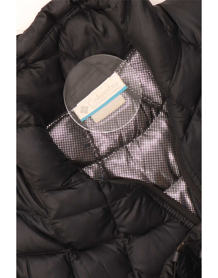 Jaqueta acolchoada masculina Columbia UK 38 médio preto colorblock nylon