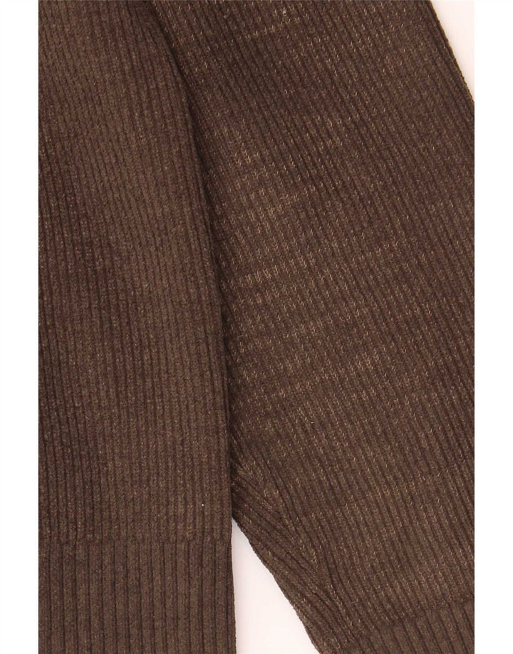Suéter masculino Zara com gola polo grande poliéster marrom