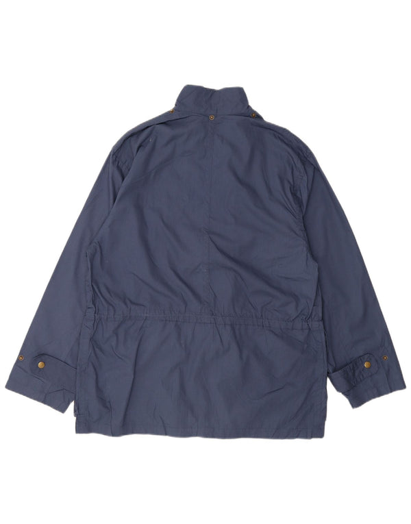Jaqueta utilitária masculina vintage IT 44/46 poliéster azul pequeno