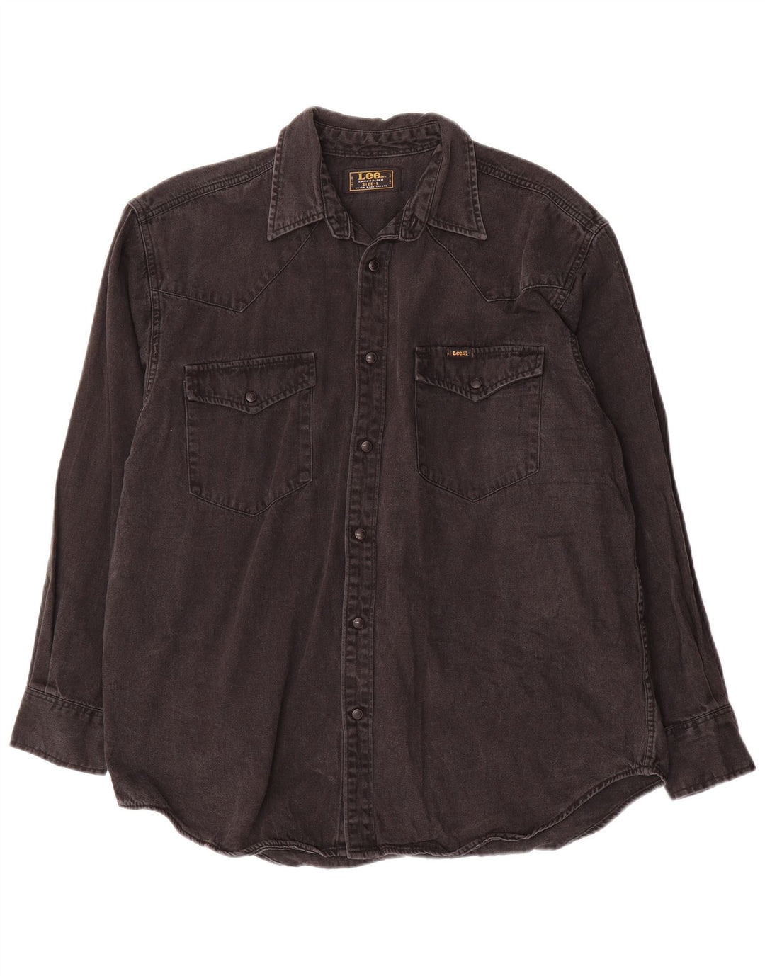 Camisa jeans masculina Lee grande algodão preto