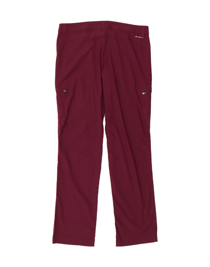 EDDIE BAUER Womens Straight Cargo Trousers US 12 Large W34 L32 Purple Vintage Eddie Bauer and Second-Hand Eddie Bauer from Messina Hembry 
