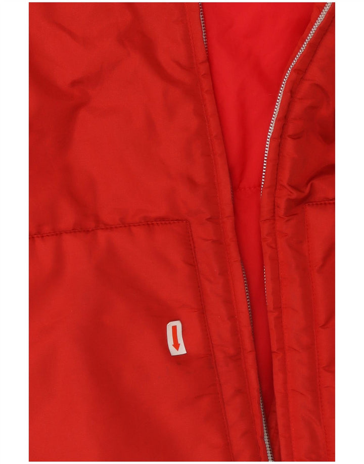 ELLESSE Colete feminino grande acolchoado UK 10 pequeno vermelho