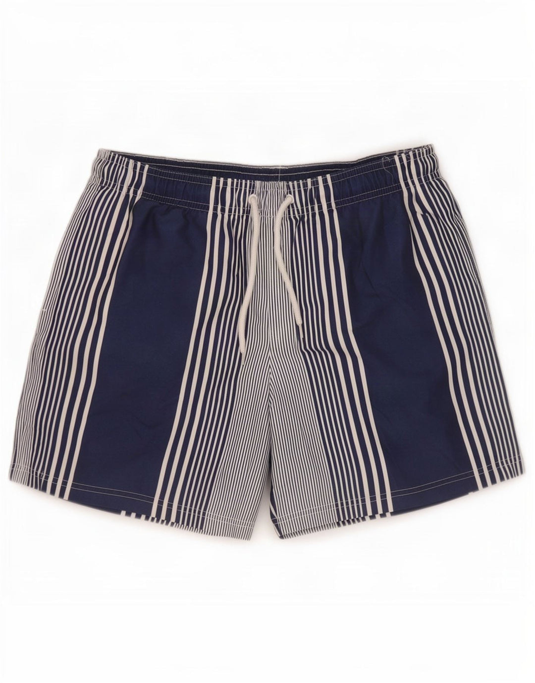 Shorts de natação masculino Marks & Spencer grande poliéster listrado azul marinho