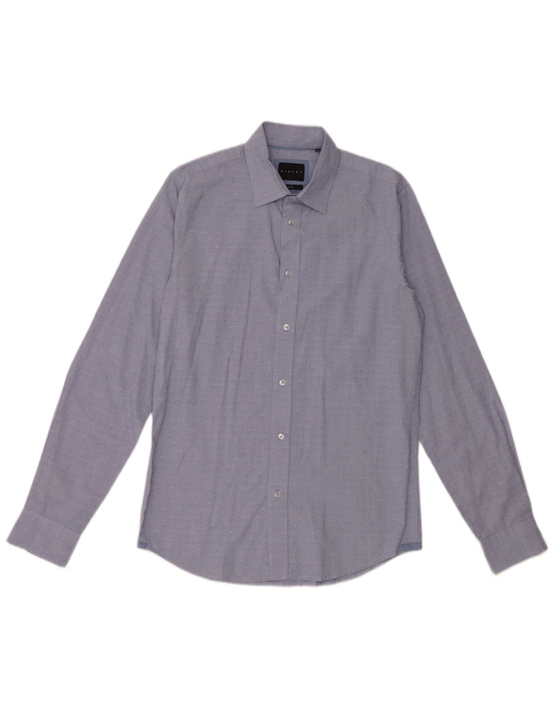 Camisa masculina SISLEY Slim Fit tamanho 39 15 1/2 médio azul manchado