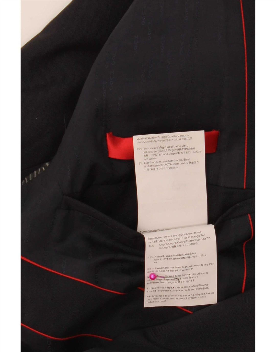 Jaqueta blazer masculina Hugo Boss com 2 botões Reino Unido 50 grande lã azul marinho