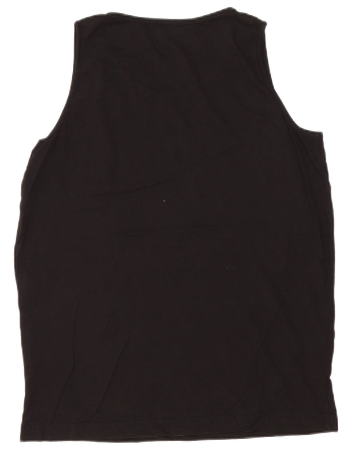 Kappa Mens Colete Top Grande Algodão Preto