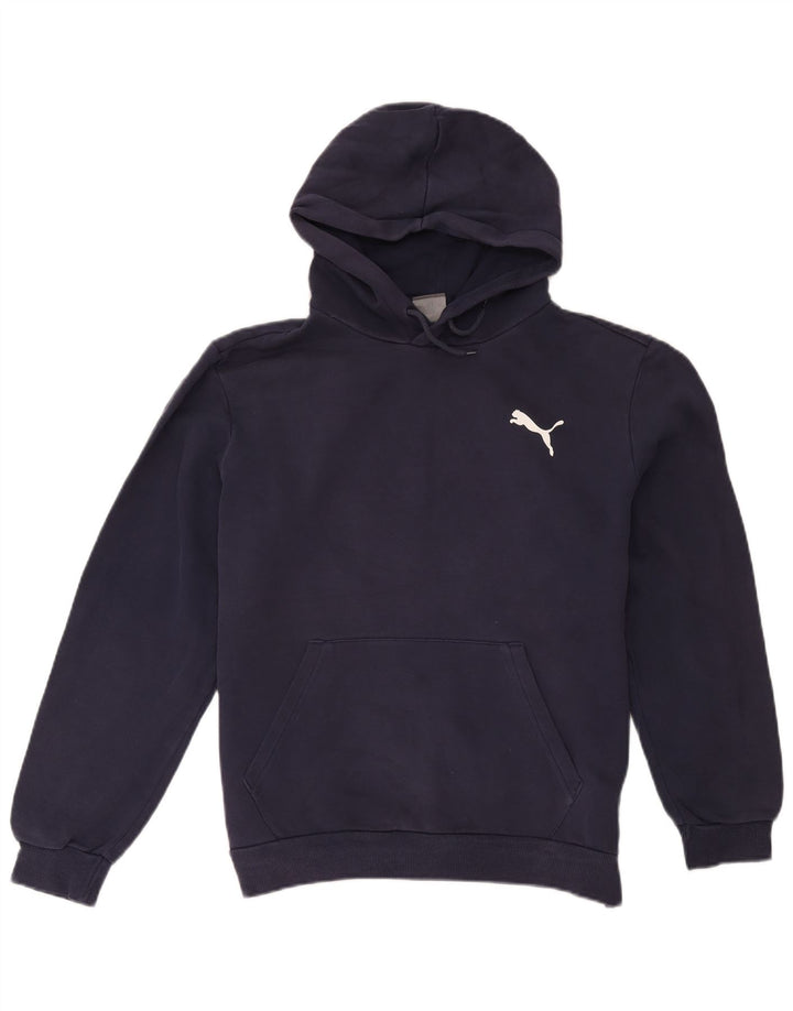 Puma Mens Hoodie Jumper Médio Algodão Azul Marinho