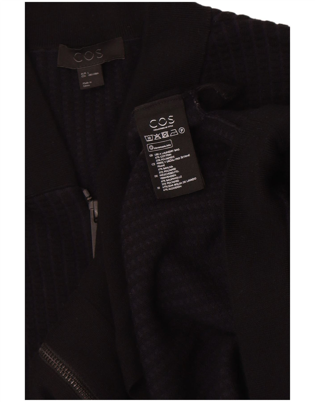 Cos Suéter Cardigan Masculino Grande Algodão Preto