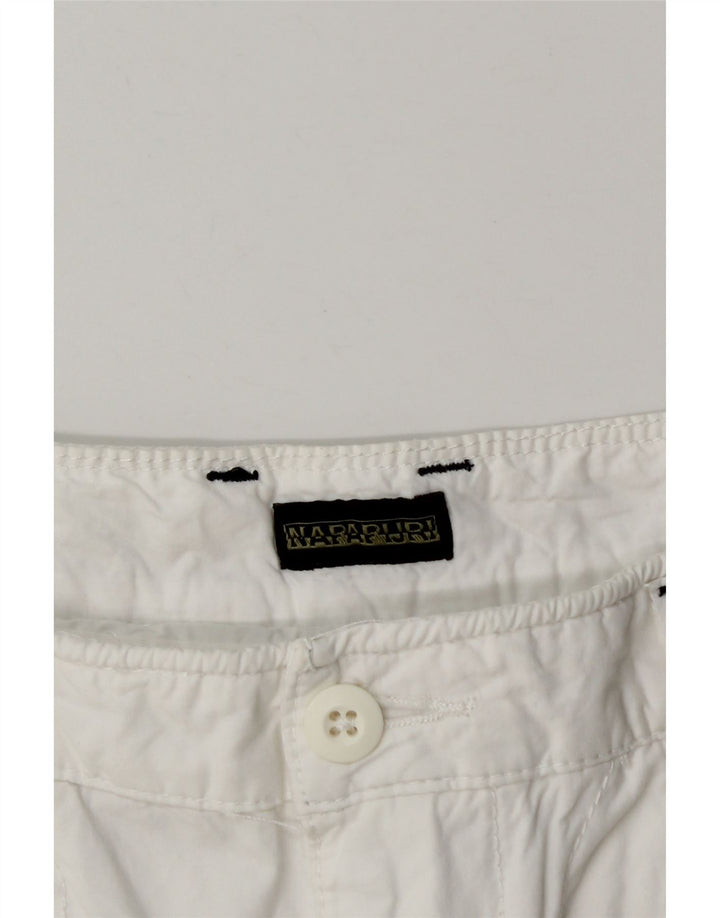 Napapijri Mens Graphic Cargo Shorts W30 Médio Branco