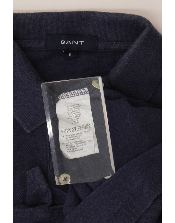 Camisa polo masculina Gant pequena algodão azul marinho