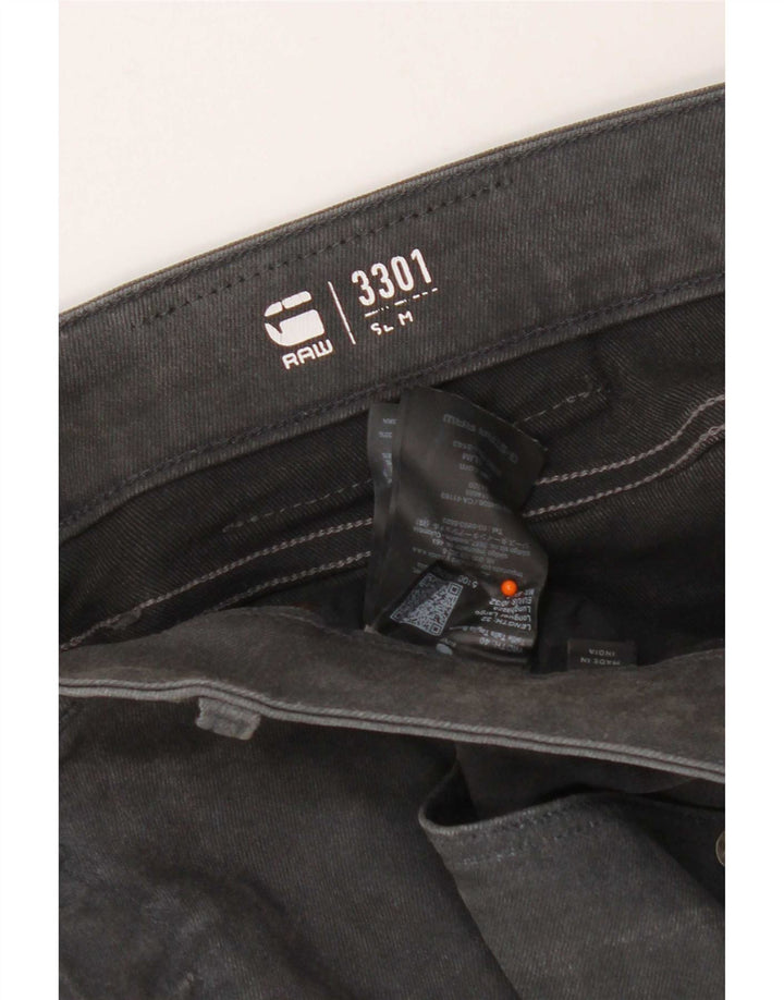 G-Star Masculino 3301 Slim Jeans W40 L32 Algodão Cinza