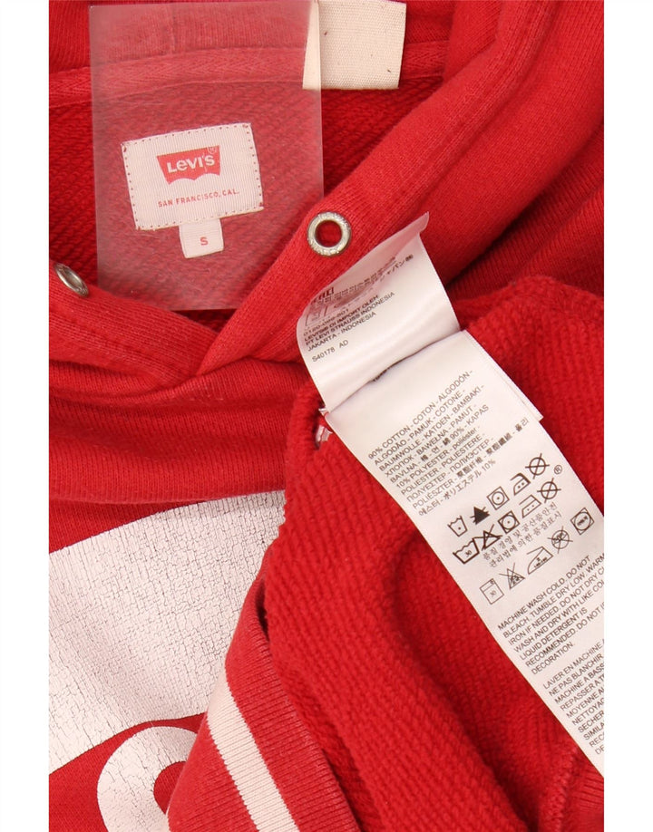 Suéter com capuz gráfico masculino LEVI'S pequeno algodão vermelho