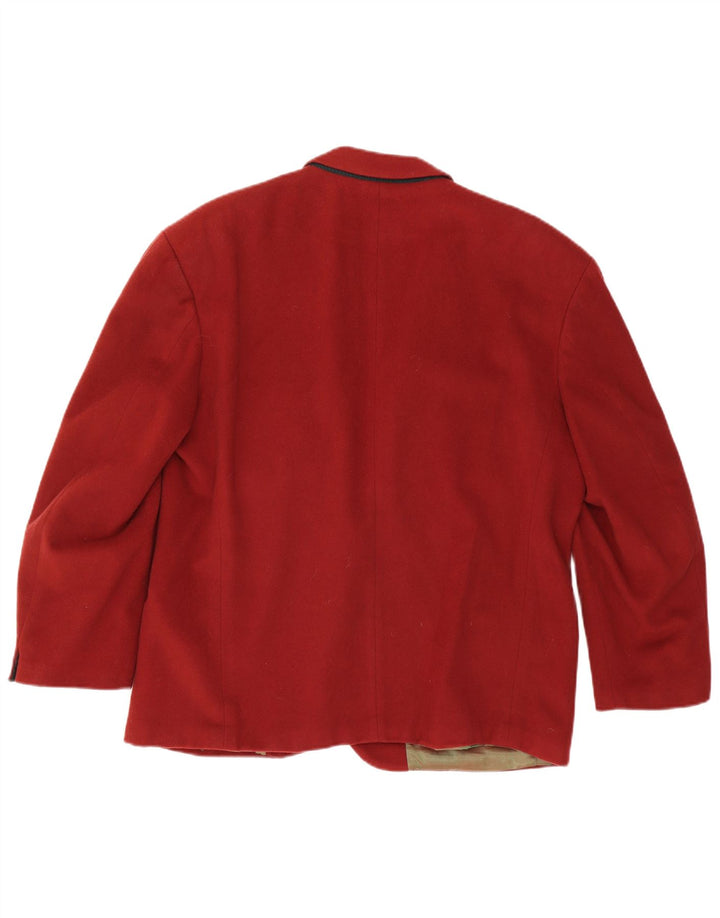 Jaqueta Blazer Masculina Hugo Boss com 2 Botões EU 54 2XL Lã Vermelha