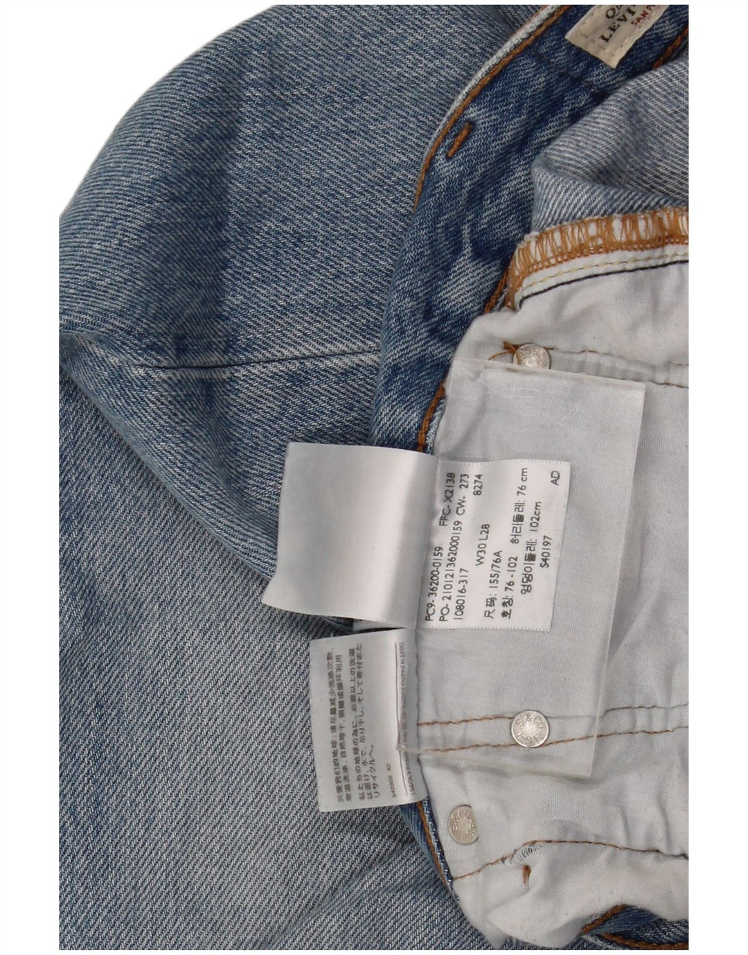 Levi's Masculino 501 Straight Jeans W30 L28 Azul Algodão