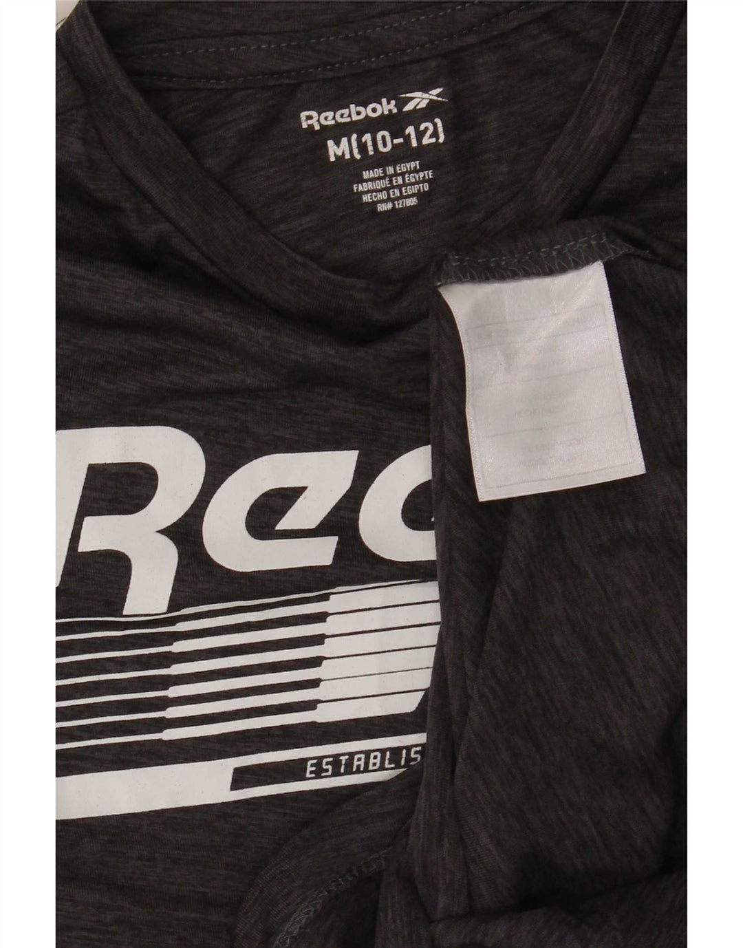 Camiseta Reebok Boys Graphic Top 10-11 Anos Cinza Médio Poliéster