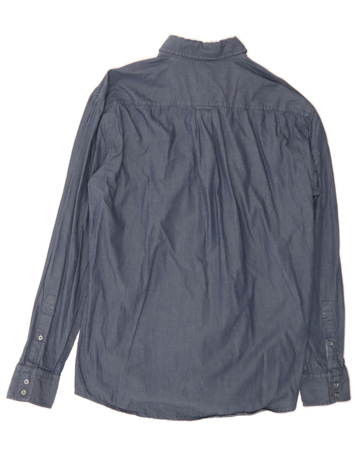 HUGO BOSS Mens Slim Fit Shirt 2XL Blue Cotton Vintage Hugo Boss and Second-Hand Hugo Boss from Messina Hembry 