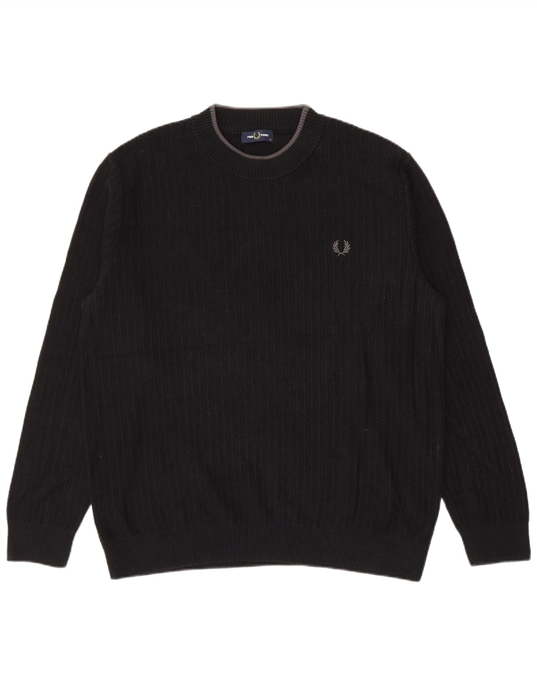 Fred Perry Suéter masculino com gola redonda XL algodão preto