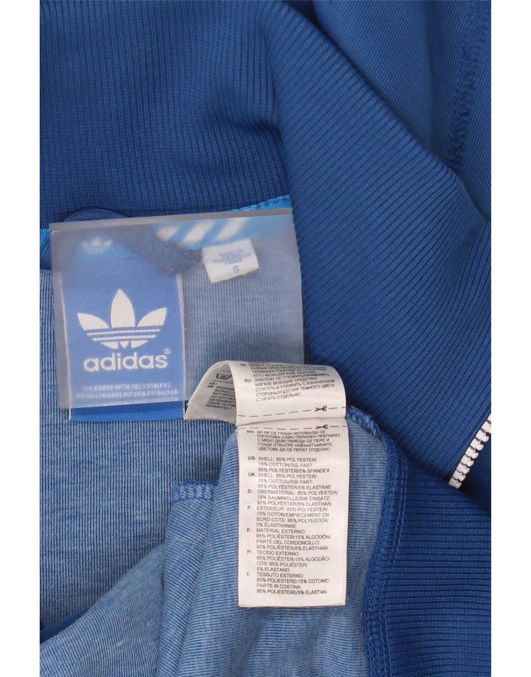 Adidas masculino zip moletom com capuz pequeno azul poliéster