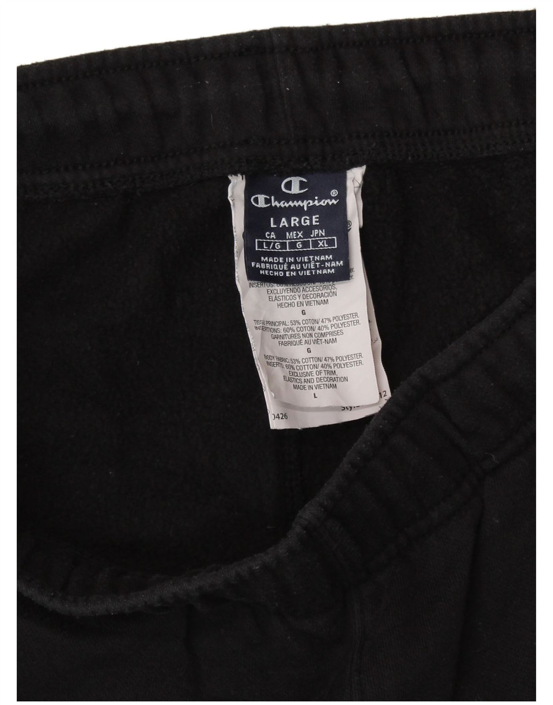 Calça de treino feminina Champion UK 16 grande algodão preto