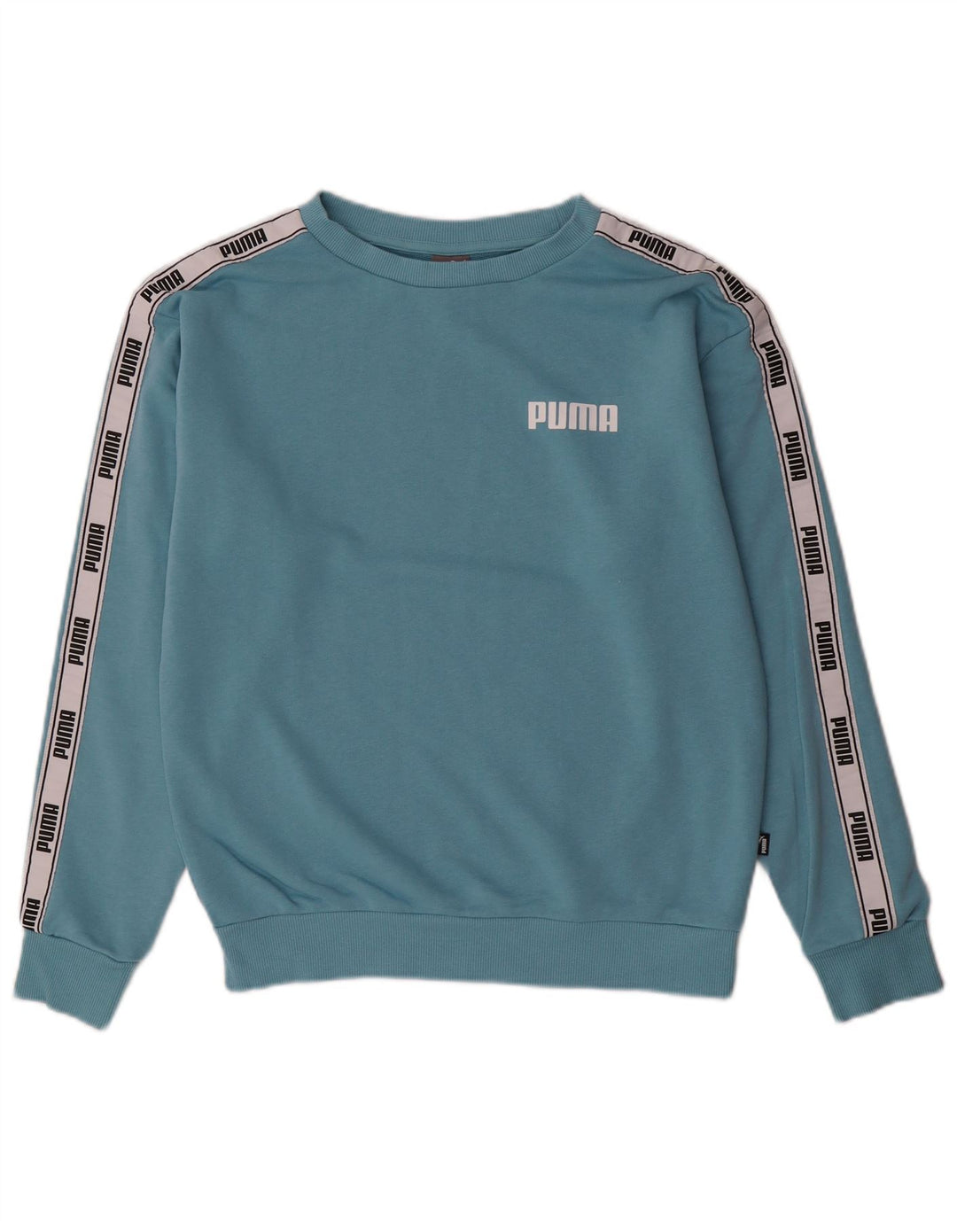 PUMA feminino oversized gráfico moletom jumper UK 6 XS azul