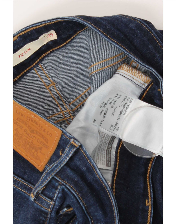 Calça jeans feminina Levi's 712 Slim W29 L30 azul marinho algodão