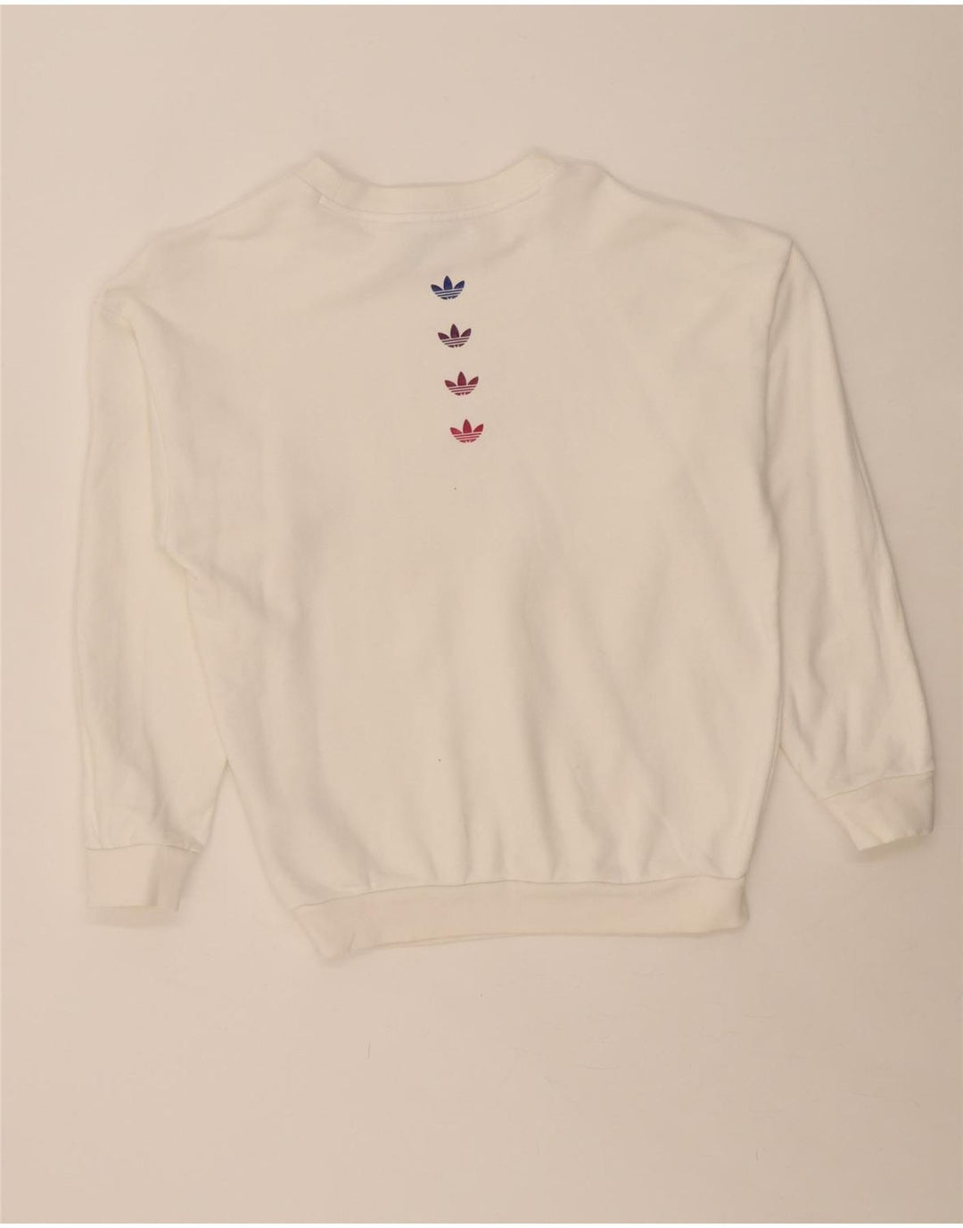 ADIDAS Womens Oversized Graphic Sweatshirt Jumper UK 6 XS Algodão Branco