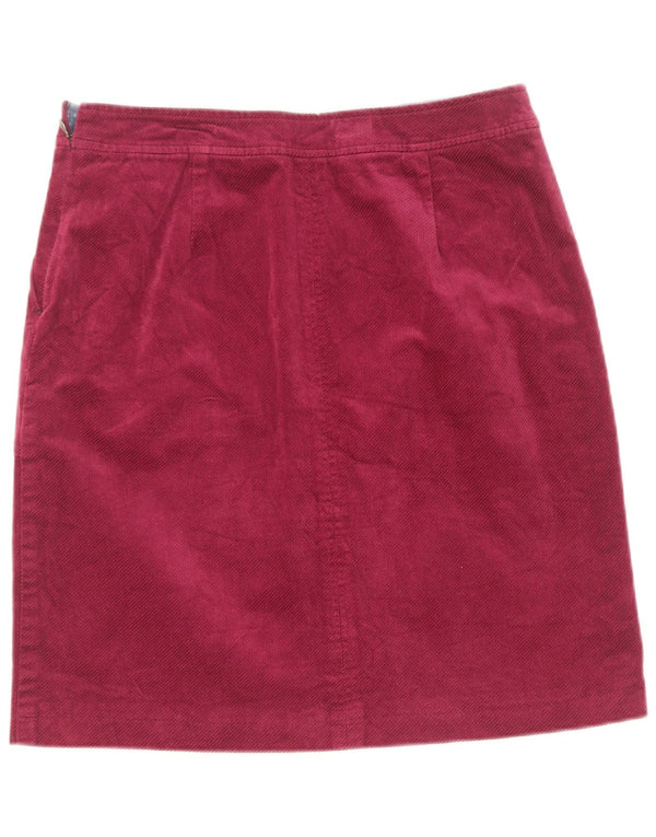 Saia de veludo feminino White Stuff UK 10 pequeno W28 algodão marrom