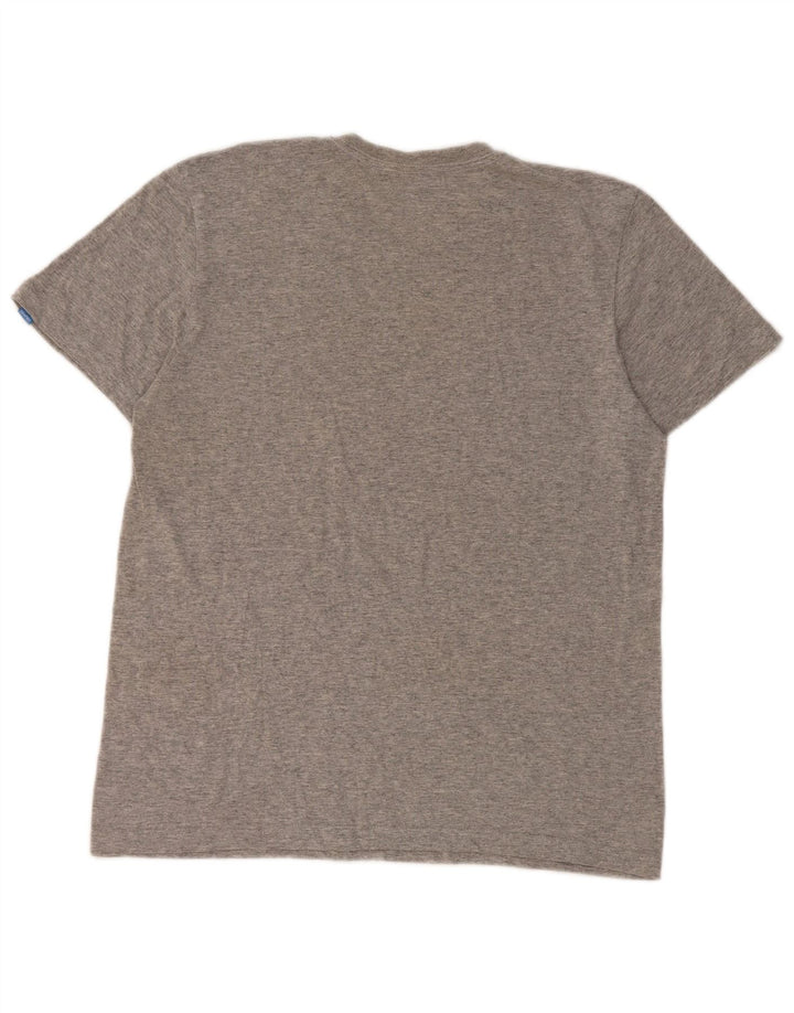 Camiseta masculina Adidas Graphic Top cinza médio algodão manchado
