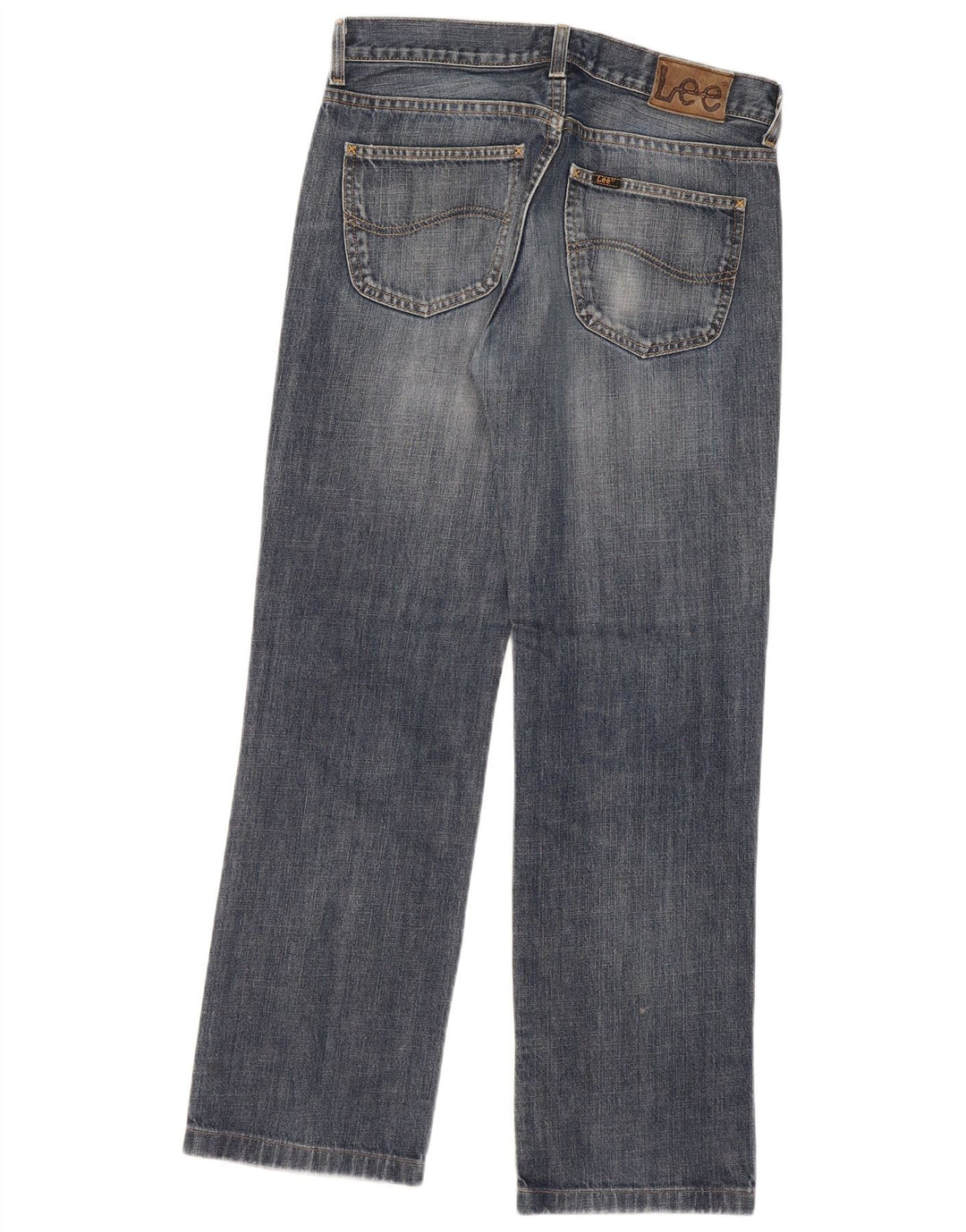 LEE Mens Seattle Straight Jeans W33 L31 Azul Algodão