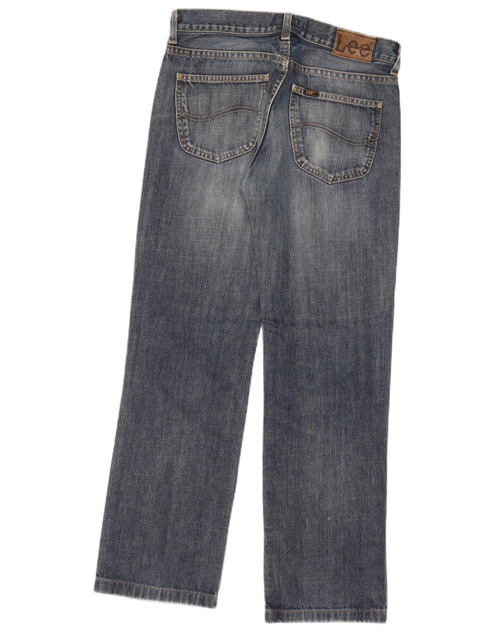 LEE Mens Seattle Straight Jeans W33 L31 Azul Algodão