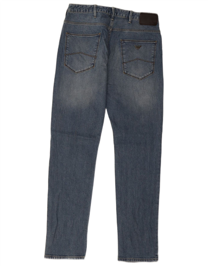 Calça jeans reta masculina Armani W30 L31 algodão azul