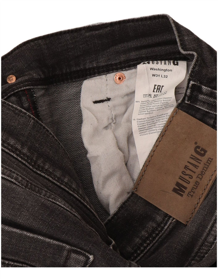 Mustang masculino Washington Straight Jeans W31 L32 algodão cinza