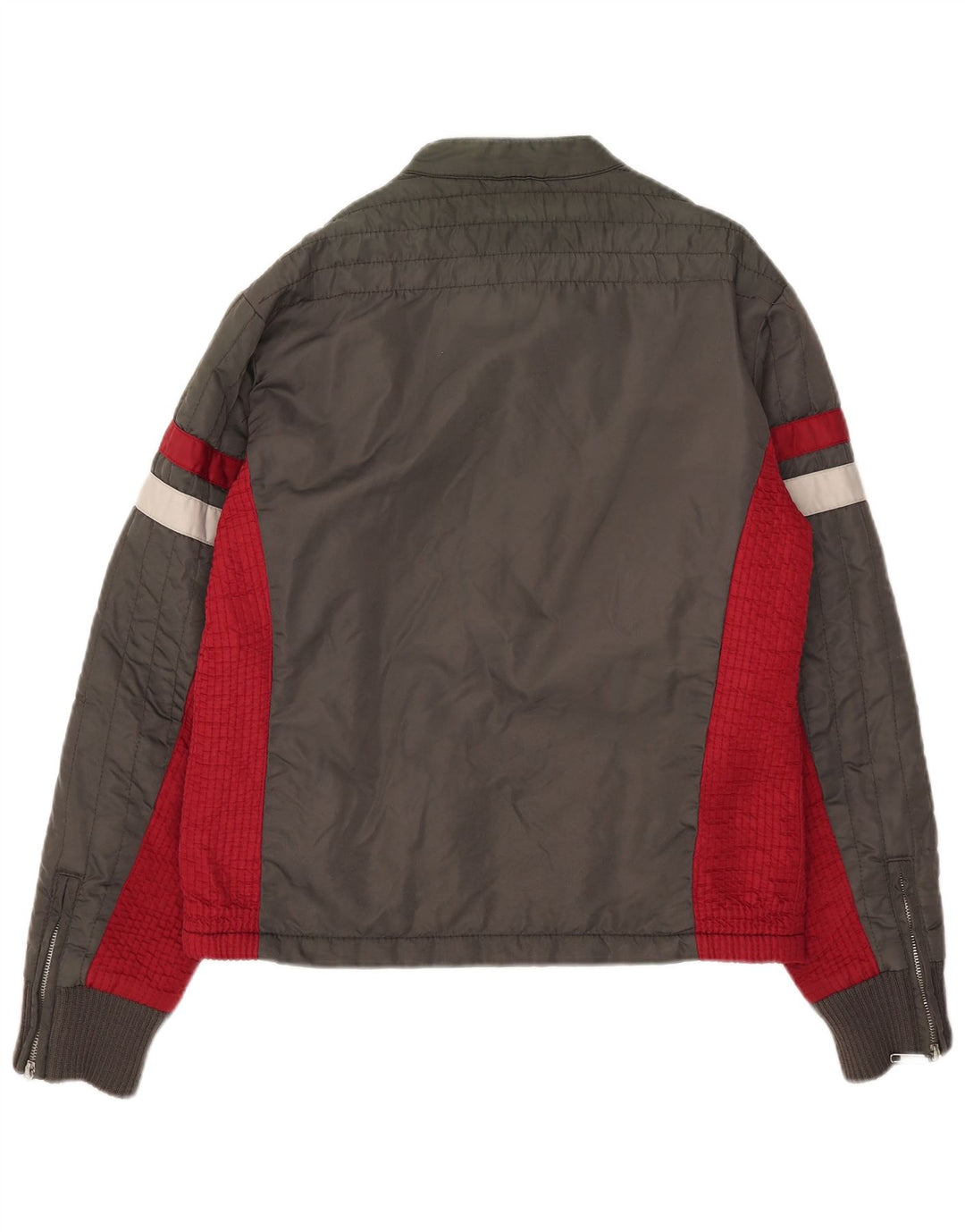 Jaqueta bomber masculina Energie UK 40 grande bloco colorido cinza