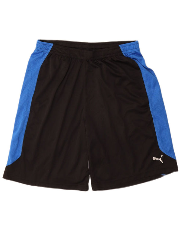 Shorts esportivos masculinos PUMA médio preto colorblock poliéster