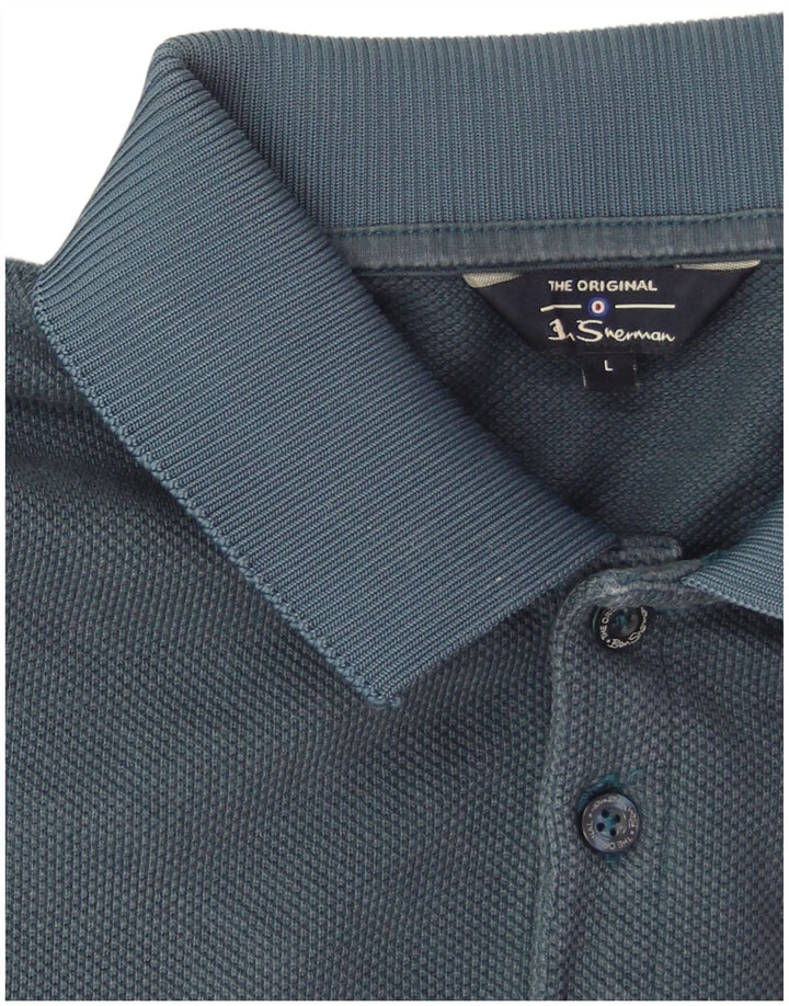 Camisa polo masculina Ben Sherman grande algodão azul