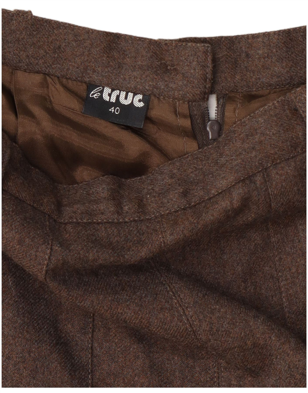 Shorts Cullotes femininos de cintura alta LE TRUC UE 40 médio W27 marrom