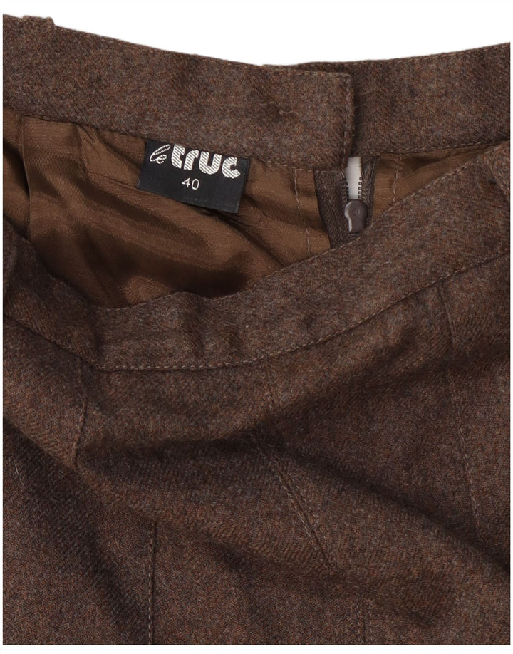 Shorts Cullotes femininos de cintura alta LE TRUC UE 40 médio W27 marrom