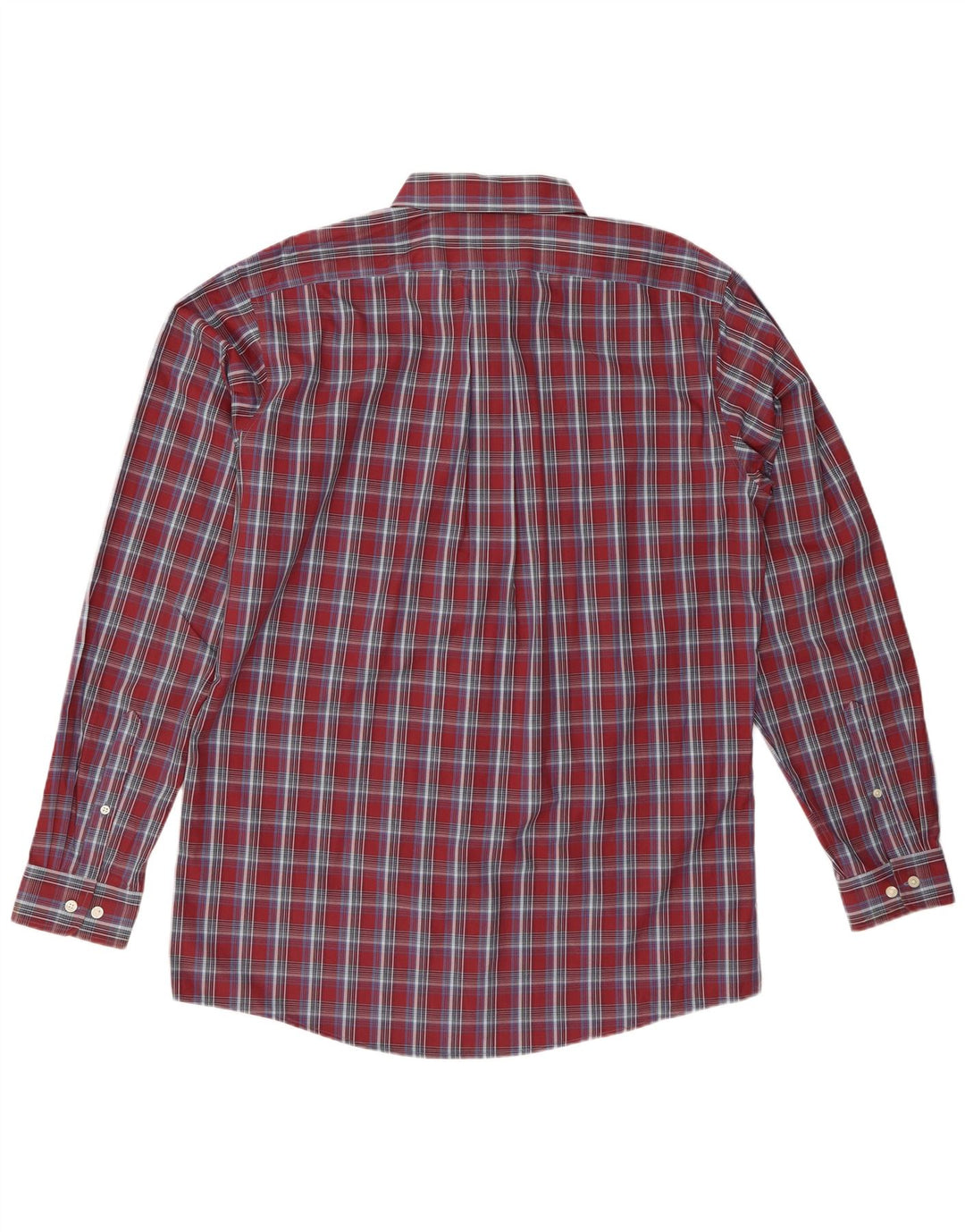 Eddie Bauer Camisa masculina alta clássica de ajuste grande algodão xadrez borgonha