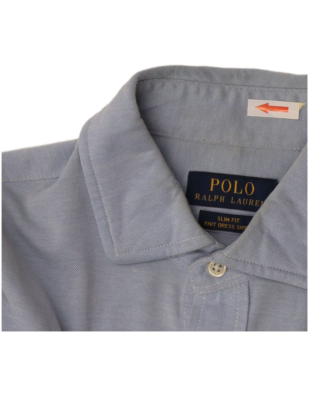 Ralph Lauren Camisa masculina slim fit de algodão azul médio