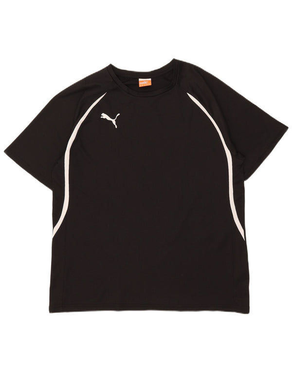Puma Mens Graphic T-Shirt Top Médio Preto Listrado Poliéster