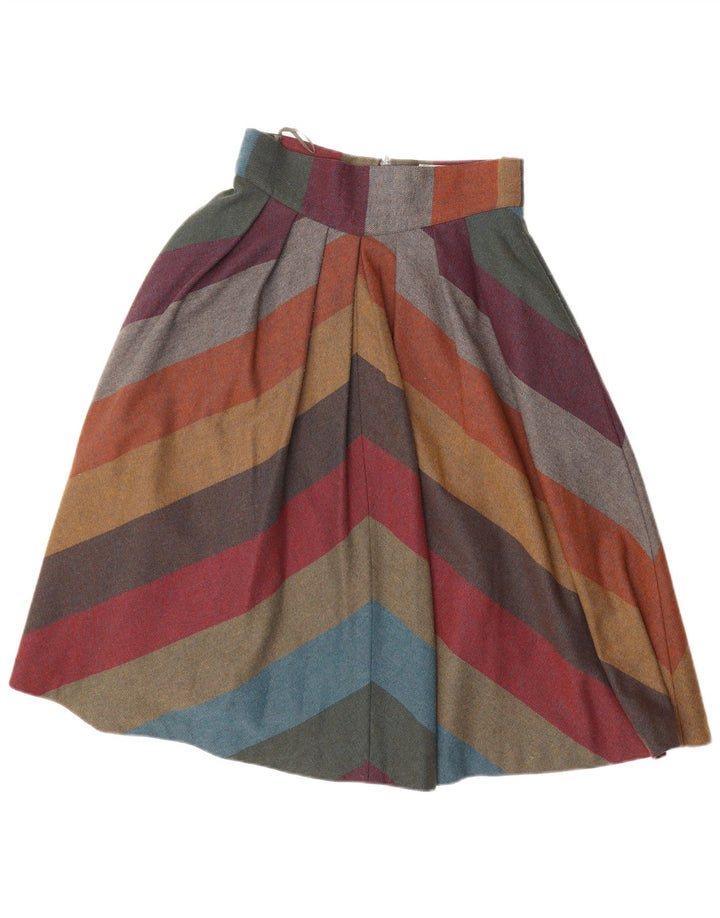 Saia evasê feminina VINTAGE EU 40 Médio W30 listrado multicolorido