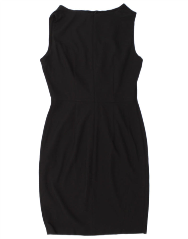 Vestido feminino Zara com bainha sem mangas UK 14 poliéster preto médio