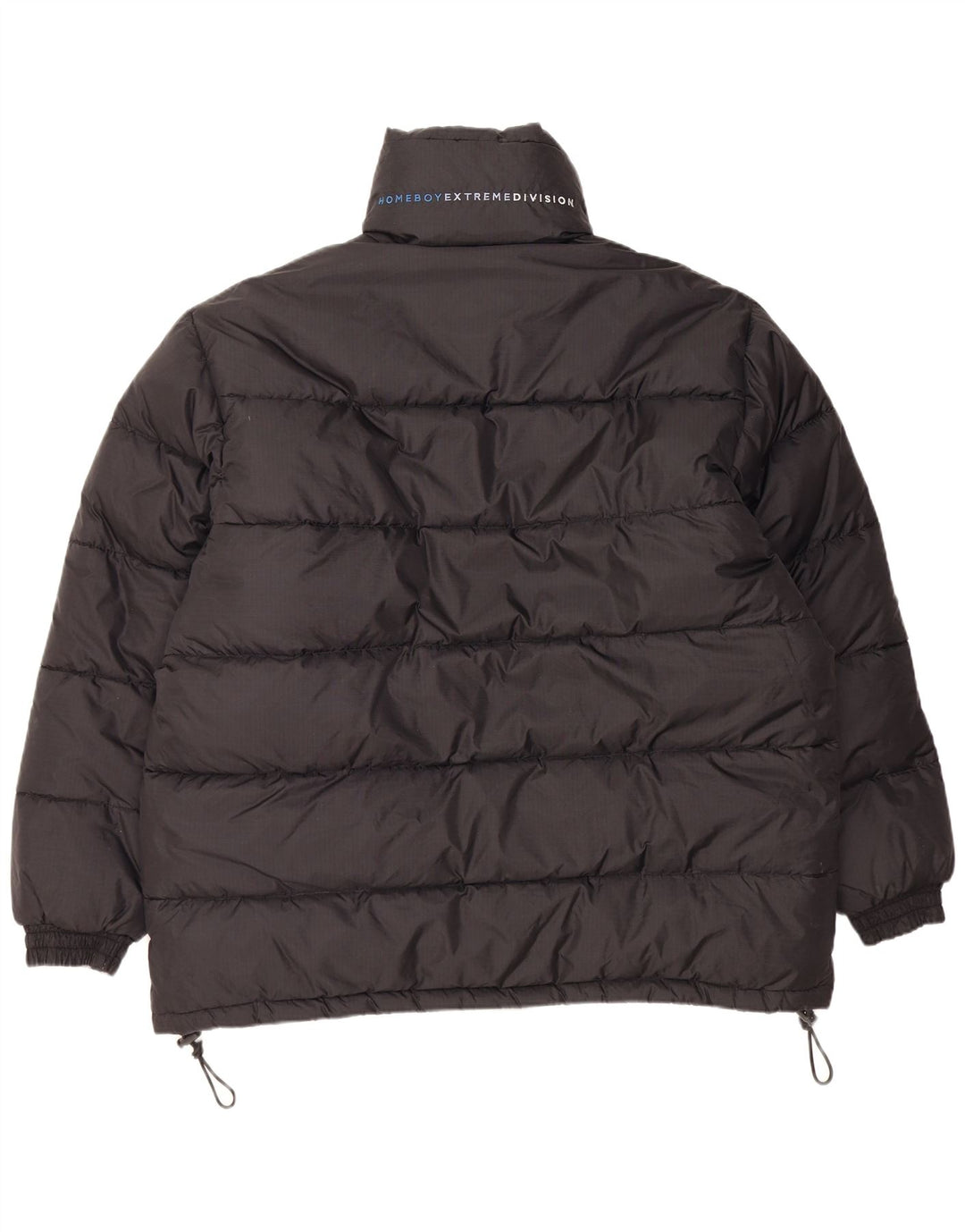 Jaqueta acolchoada masculina vintage gráfica solta ajuste Reino Unido 38 médio preto nylon