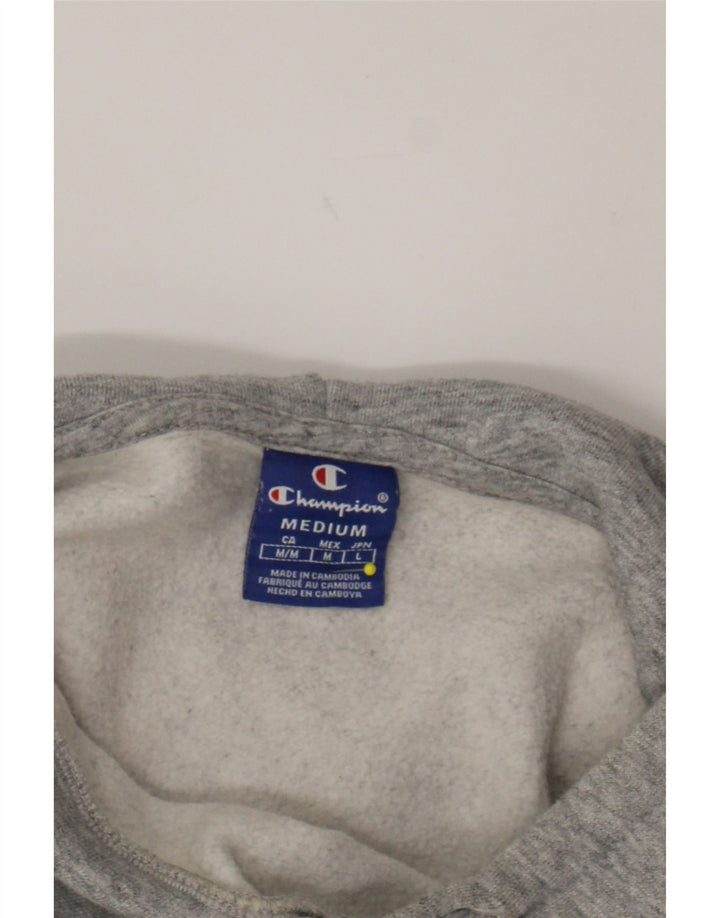 CHAMPION Womens Graphic Hoodie Jumper UK 14 Medium Grey Cotton Vintage Champion and Second-Hand Champion from Messina Hembry 